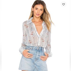 Majorelle Sheer Floral Top